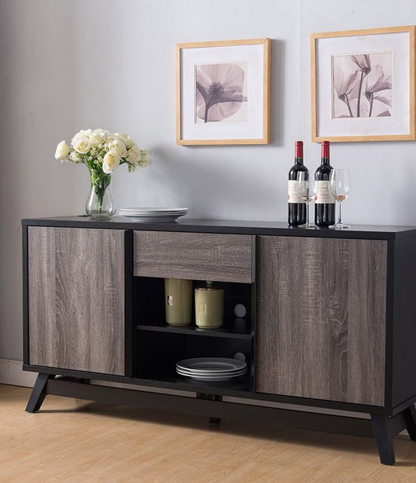 Black and Distressed Gray TV Console