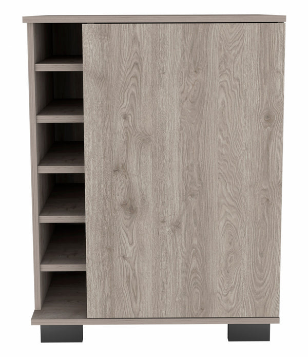 Light Gray Bar Cabinet with One Door Panel