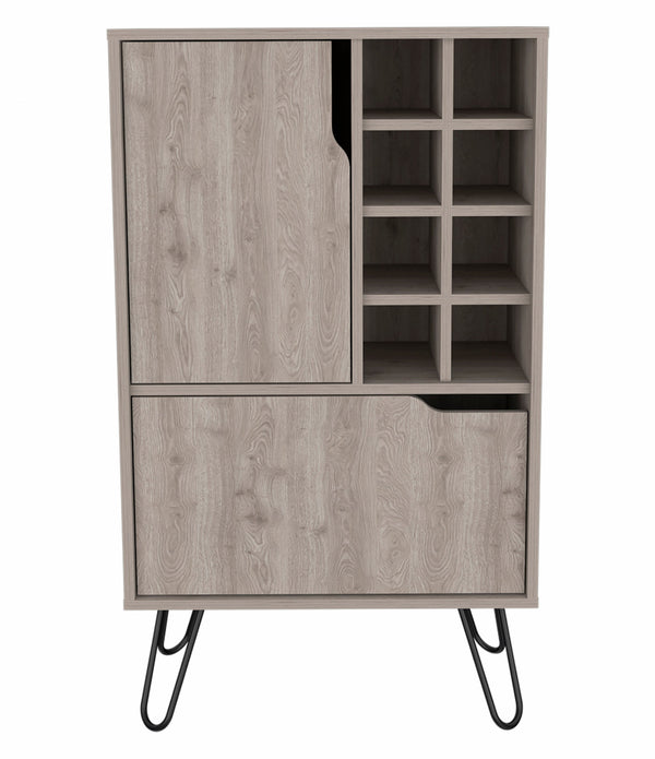 Light Gray Bar Cabinet with Two Door Panels