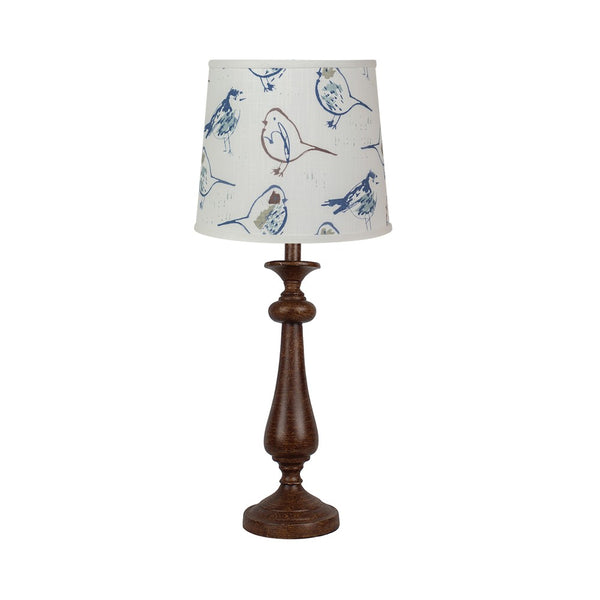 Brown Candlestick Modern Birds Shade Table Lamp