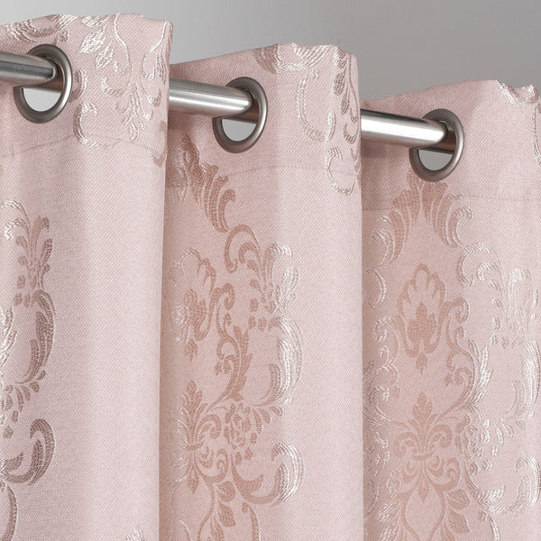 Set of Two 84"  Blush Damask Pattern Window Panels