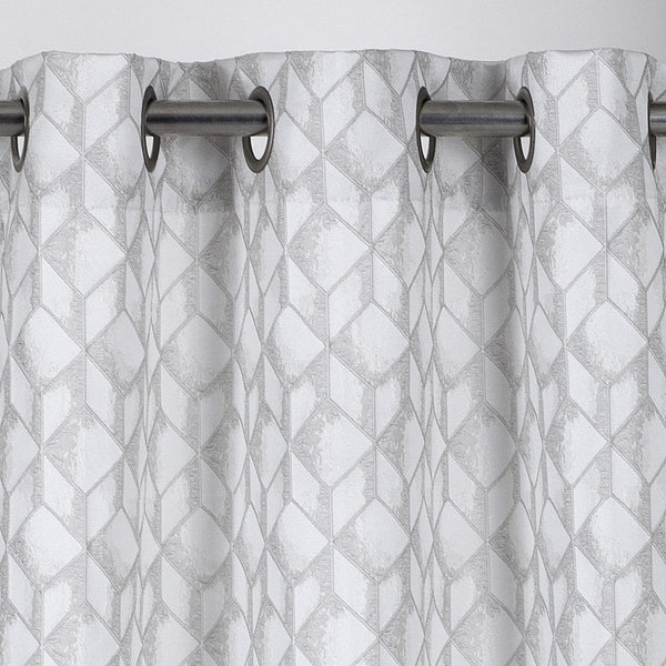 Set of Two 84"  Silver Textured Window Curtain Panels