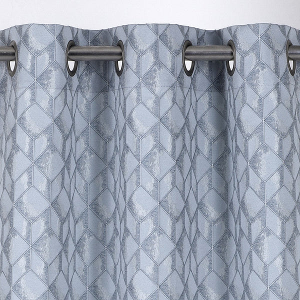 Set of Two 84"  Blue Textured Window Curtain Panels