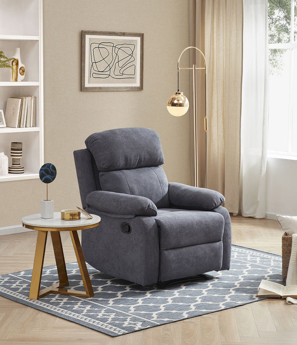 Gray Contemporary Modular Manual Recliner Chair