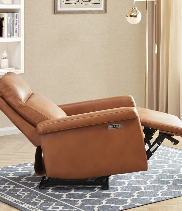 Brown Faux Leather Recliner Chair with USB Port