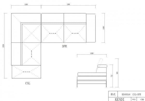 Modern Light Gray Faux Leather Left Facing Sectional Sofa