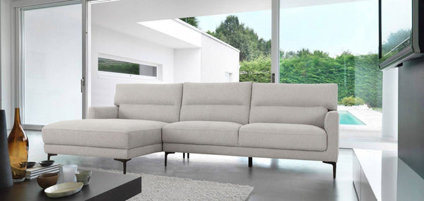 Contemporary Dove Gray Squared Edge Left Facing Sectional Sofa