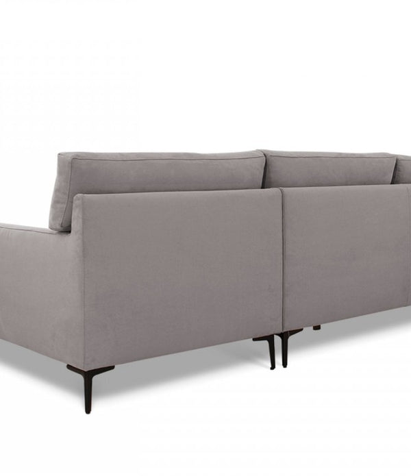 Contemporary Soft Gray Squared Edge Right Facing Sectional Sofa