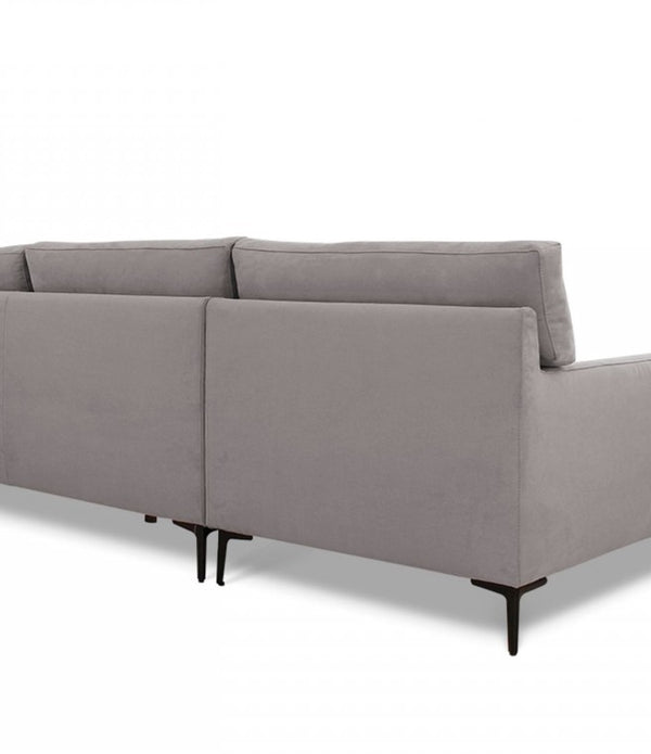 Contemporary Soft Gray Squared Edge Left Facing Sectional Sofa