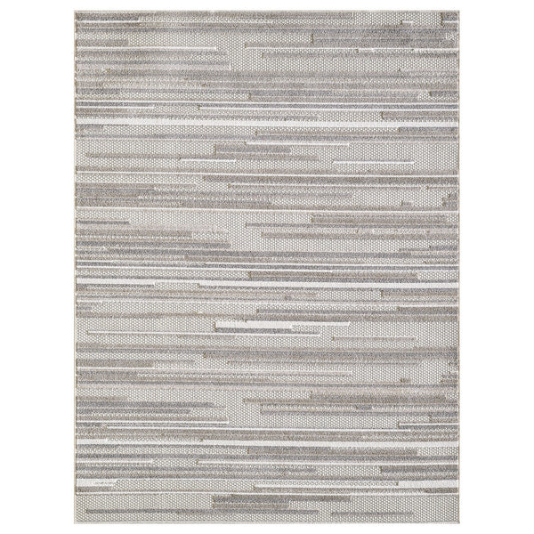 2" x 4" Gray Abstract Striped Indoor Outdoor Area Rug