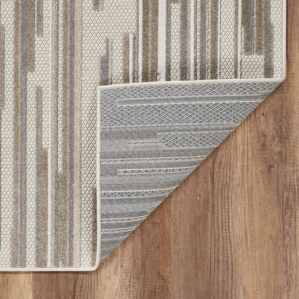 2" x 4" Gray Abstract Striped Indoor Outdoor Area Rug