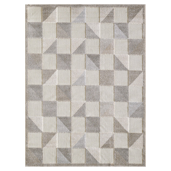 5" x 7" Gray Triangle Indoor Outdoor Area Rug