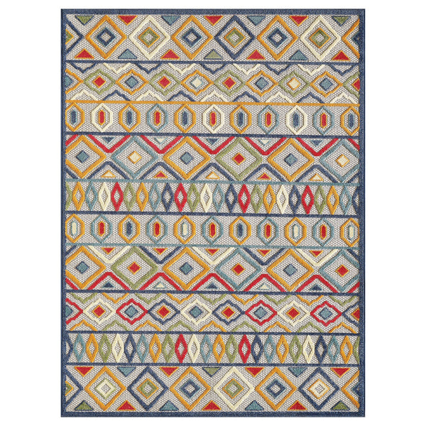 7" x 9" MultiAztec Pattern Indoor Outdoor Area Rug