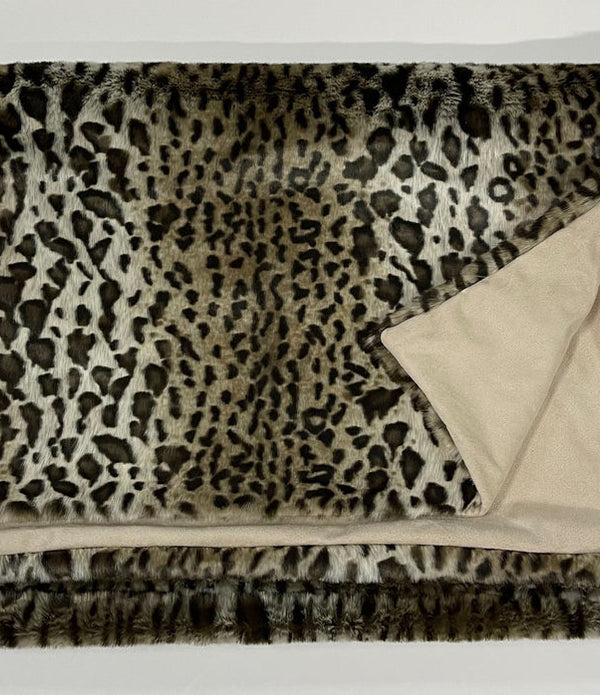 Ultra Soft Faux Fur Leopard Throw