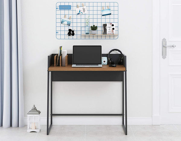 Contemporary Brown and Black Computer And Writing Desk