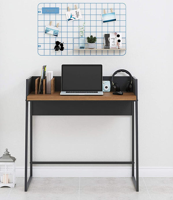 Contemporary Brown and Black Computer And Writing Desk