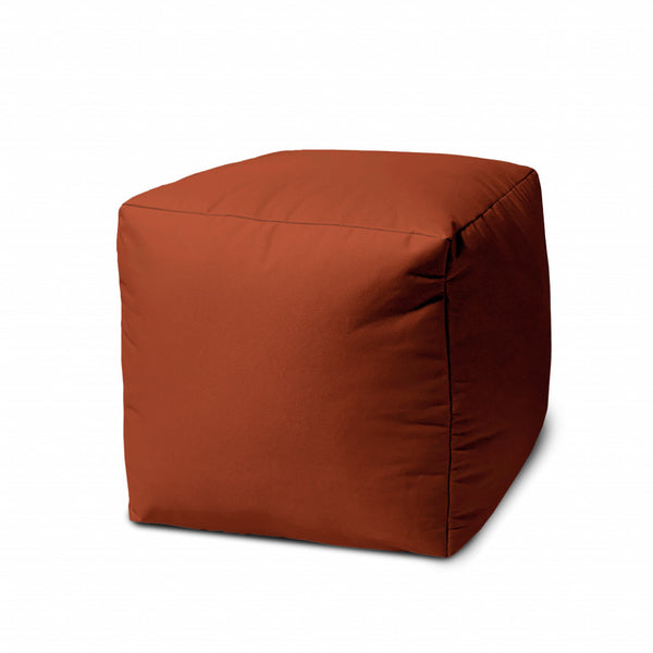 17  Cool Dark Amber Rust Solid Color Indoor Outdoor Pouf Cover