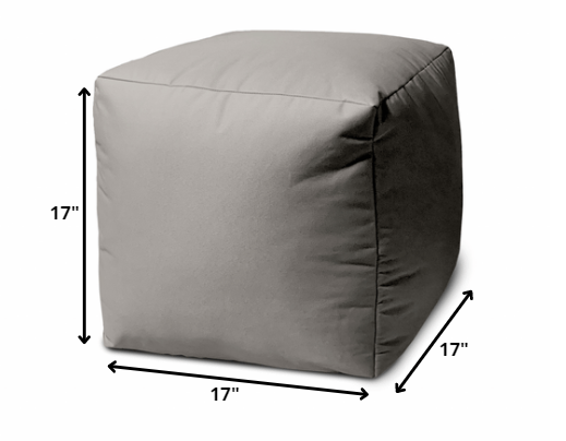 17  Cool Steely Silver Gray Solid Color Indoor Outdoor Pouf Cover