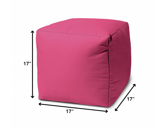 17  Cool Bright Hot Pink Solid Color Indoor Outdoor Pouf Cover