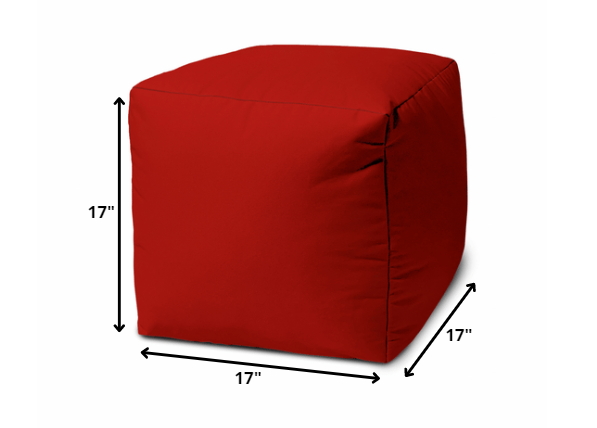 17  Cool Primary Red Solid Color Indoor Outdoor Pouf Cover