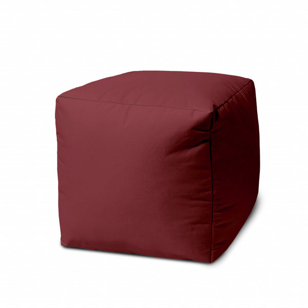 17  Cool Maroon Burgundy Solid Color Indoor Outdoor Pouf Cover