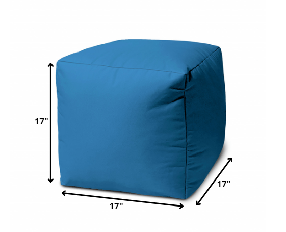 17  Cool Bright Teal Blue Solid Color Indoor Outdoor Pouf Cover