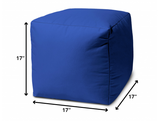 17  Cool Primary Blue Solid Color Indoor Outdoor Pouf Cover