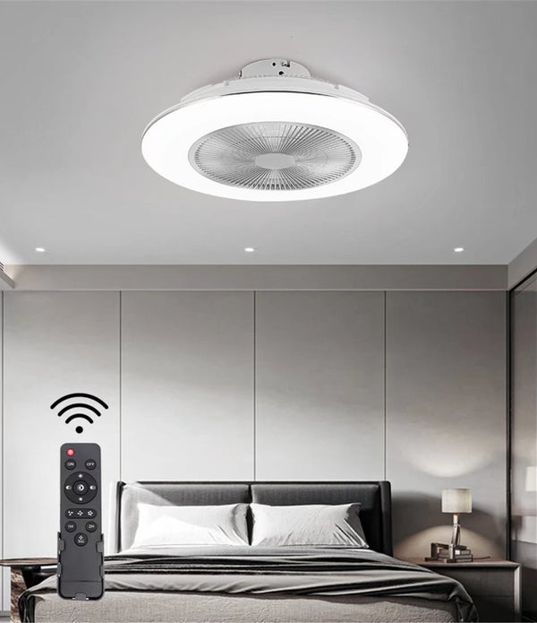 White Stylish LED Ceiling Lamp And Fan