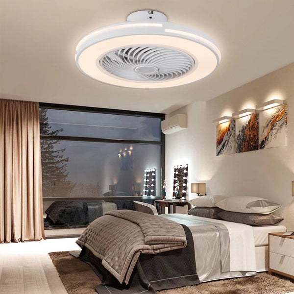 White Compact LED Fan and Light