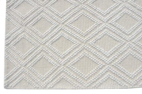 5" x 7" Ivory Diamond Lattice Modern Area Rug