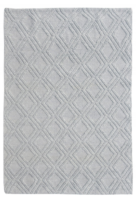 5" x 7" Gray Diamond Lattice Modern Area Rug