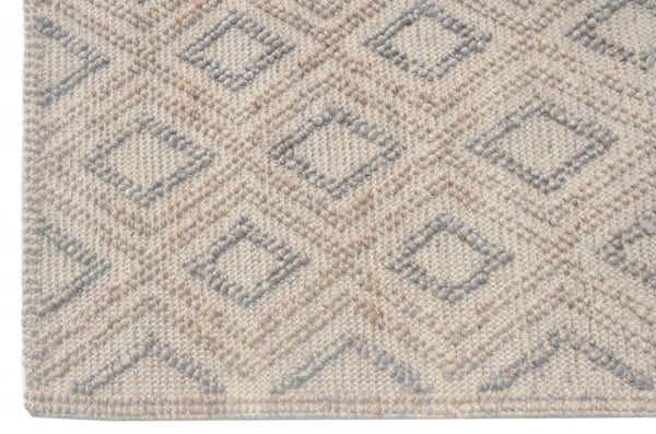 5" x 7" Tan Gray Diamond Lattice Modern Area Rug