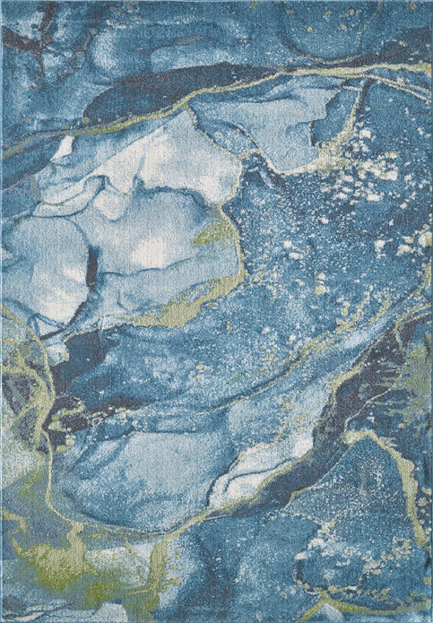 3" x 5" Blue Sage Abstract Stone Modern Area Rug