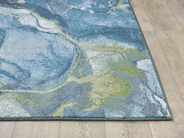 3" x 5" Blue Sage Abstract Stone Modern Area Rug