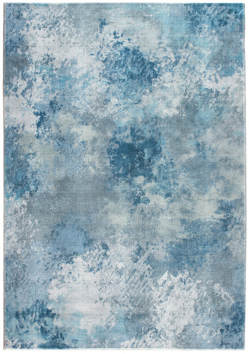 2" x 7" Blue White Abstract Sky Runner Rug