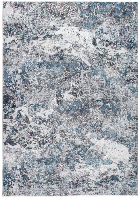 5" x 8" Gray Blue Abstract Galaxy Area Rug