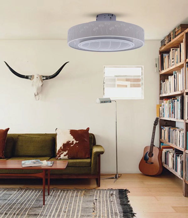 Modern Ceiling Fan and Light With Flower Details