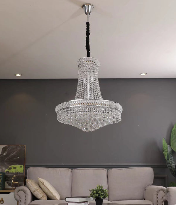 Contemporary White Faux Crystal Chandelier