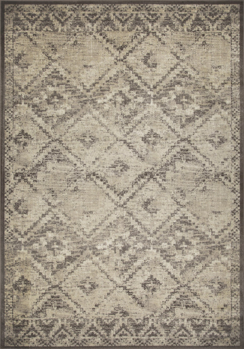 3" x 5" Gray Beige Distressed Diamond Area Rug