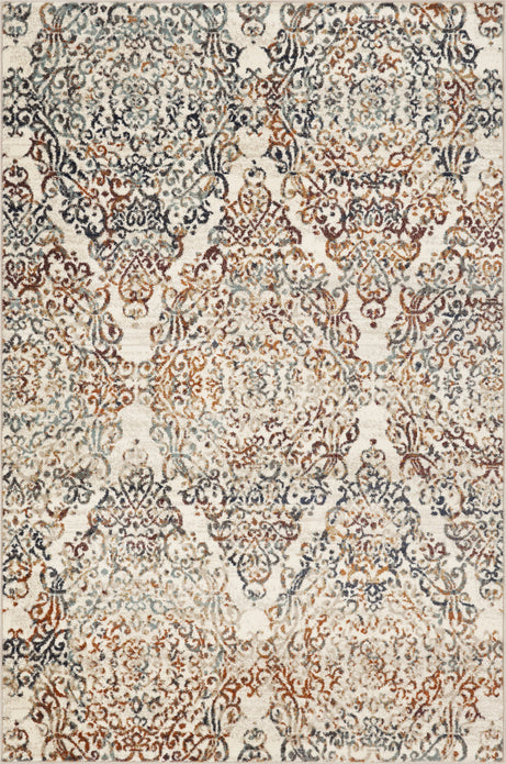 8" x 11" Ivory Brown Decorative Diamond Area Rug