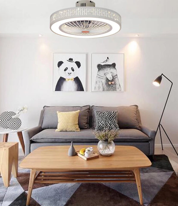 White Luxurious Ceiling Fan and Light