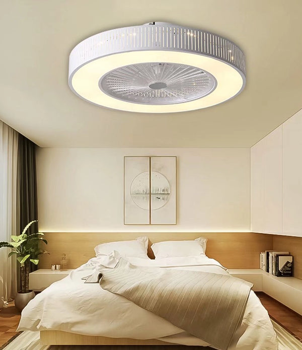 Classy Ceiling Fan And Round LED Lamp