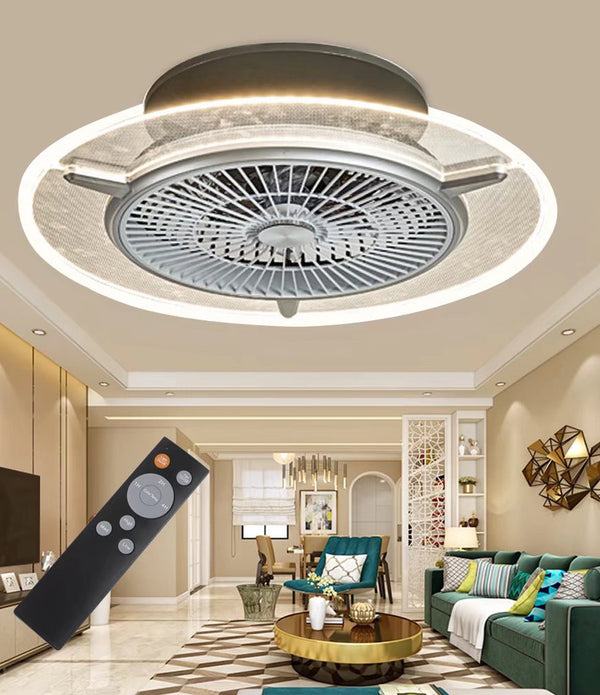 Luxurious Gold LED Ceiling Lamp And Fan