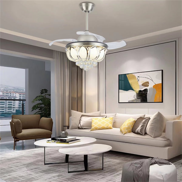 Stylish Crystal Chandelier Invisible Blade Ceiling Fan