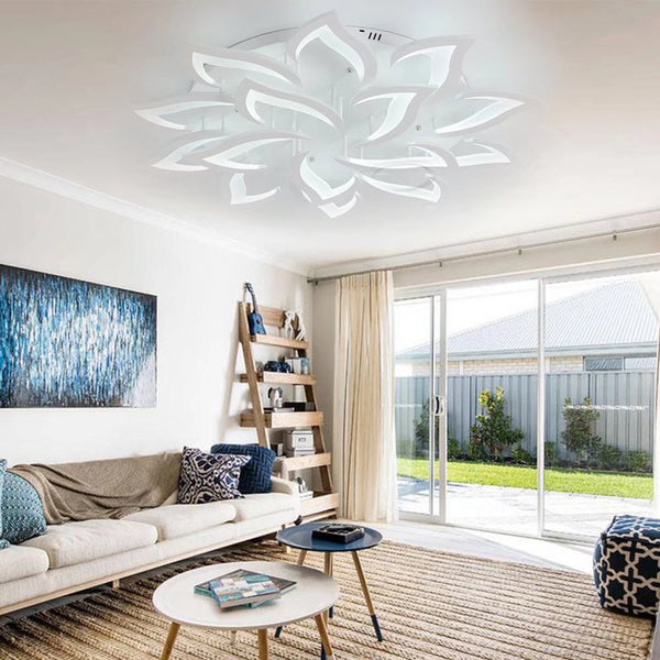 White Contemporary Lotus Petal LED Ceiling Light