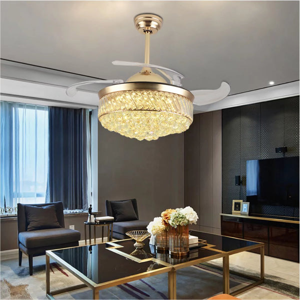 Stylish Crystal LED Chandelier Ceiling Fan