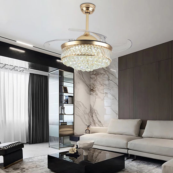 Stylish Crystal LED Chandelier Ceiling Fan