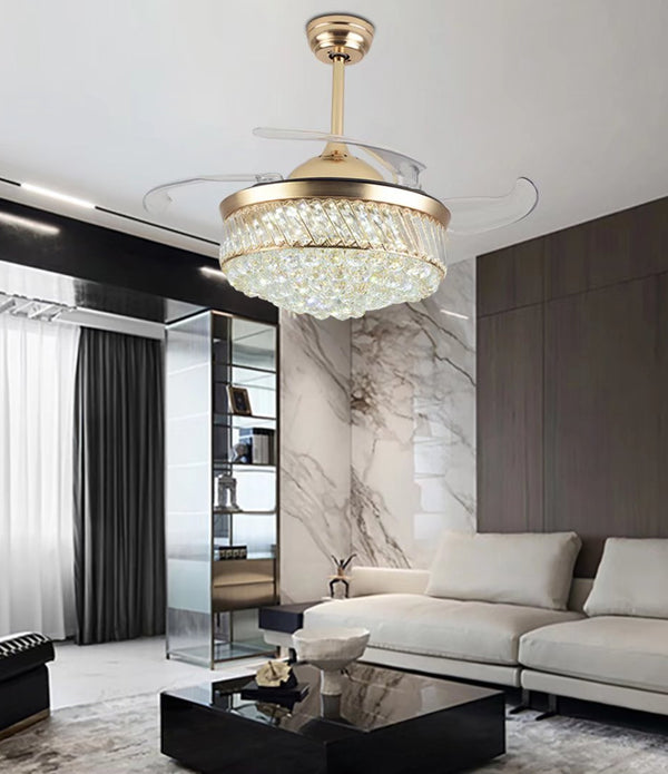 Stylish Crystal LED Chandelier Ceiling Fan