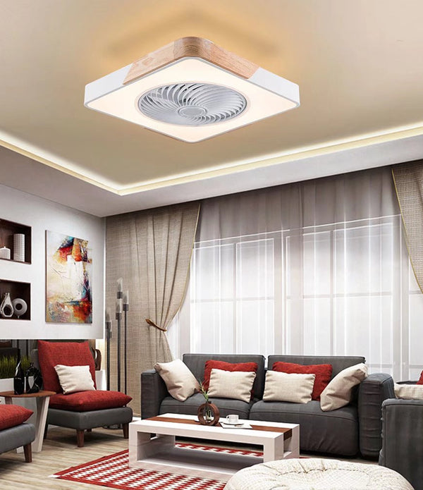 Compact Ceiling Lamp And Fan With Remote