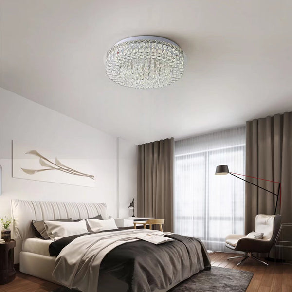 Luxurious Ceiling Mount Faux Crystal Round Chandelier